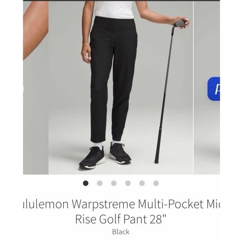 🍋EUC LULULEMON Warpstreme Multi-Pocket Mid-Rise Golf Cropped Pant 28" BLACK 14